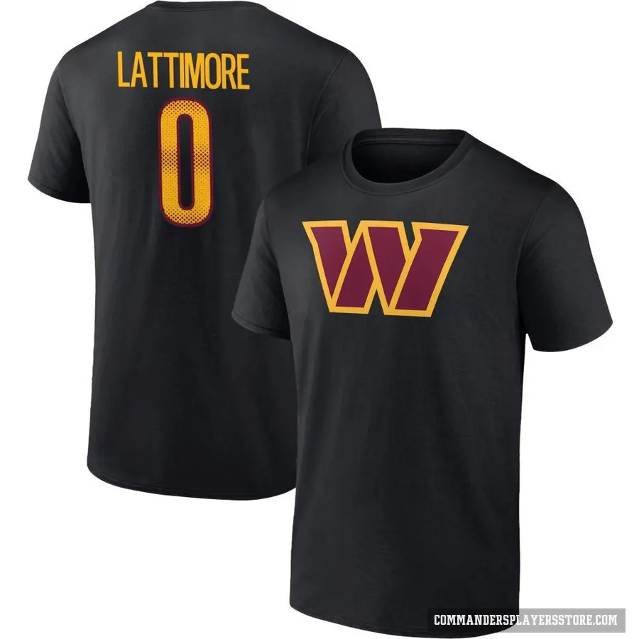 Men's ＃0 Marshon Lattimore Washington Commanders Black T-Shirt