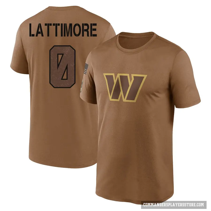 Men's ＃0 Marshon Lattimore Washington Commanders Brown 2023 Salute To Service Performance T-Shirt