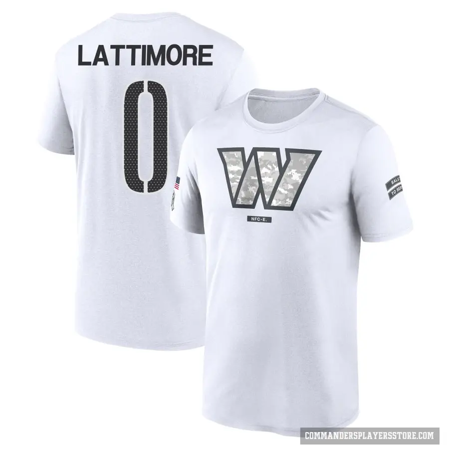 Men's ＃0 Marshon Lattimore Washington Commanders White 2024 Salute to Service Performance T-Shirt