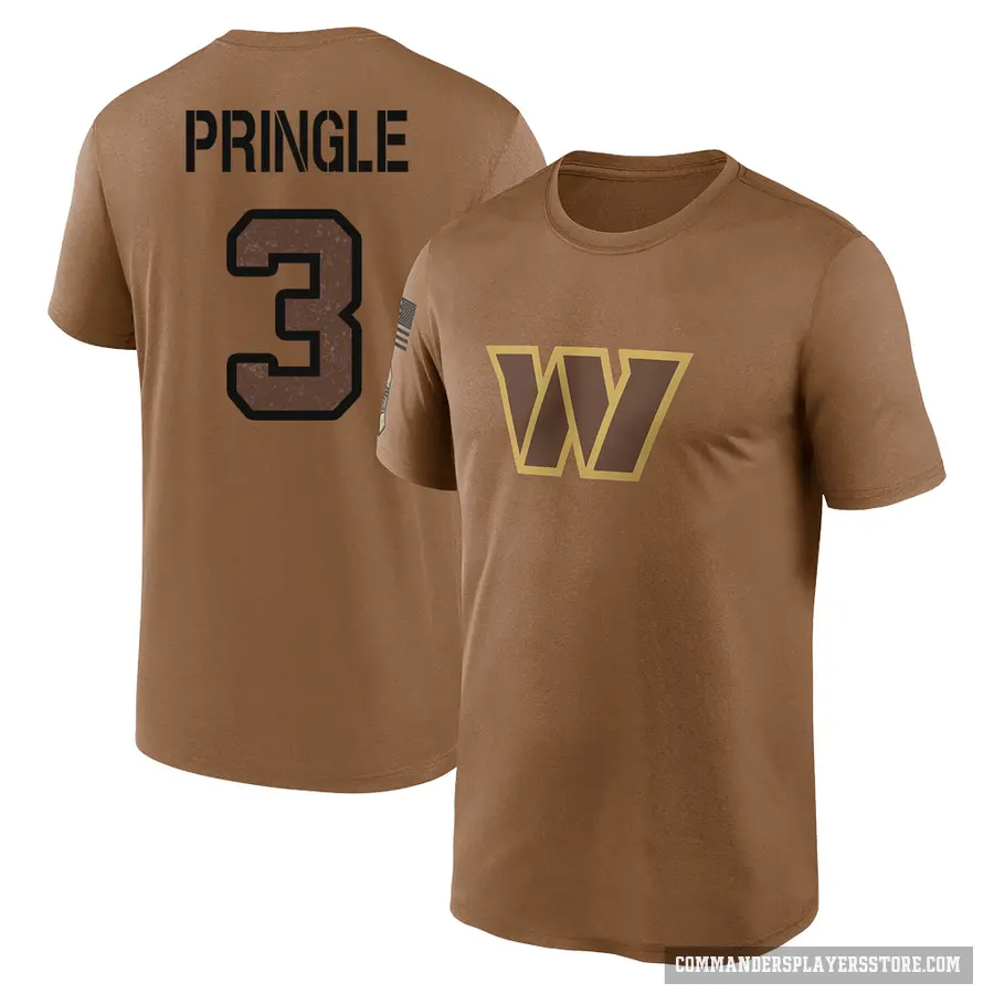 Men's ＃3 Byron Pringle Washington Commanders Brown 2023 Salute To Service Performance T-Shirt