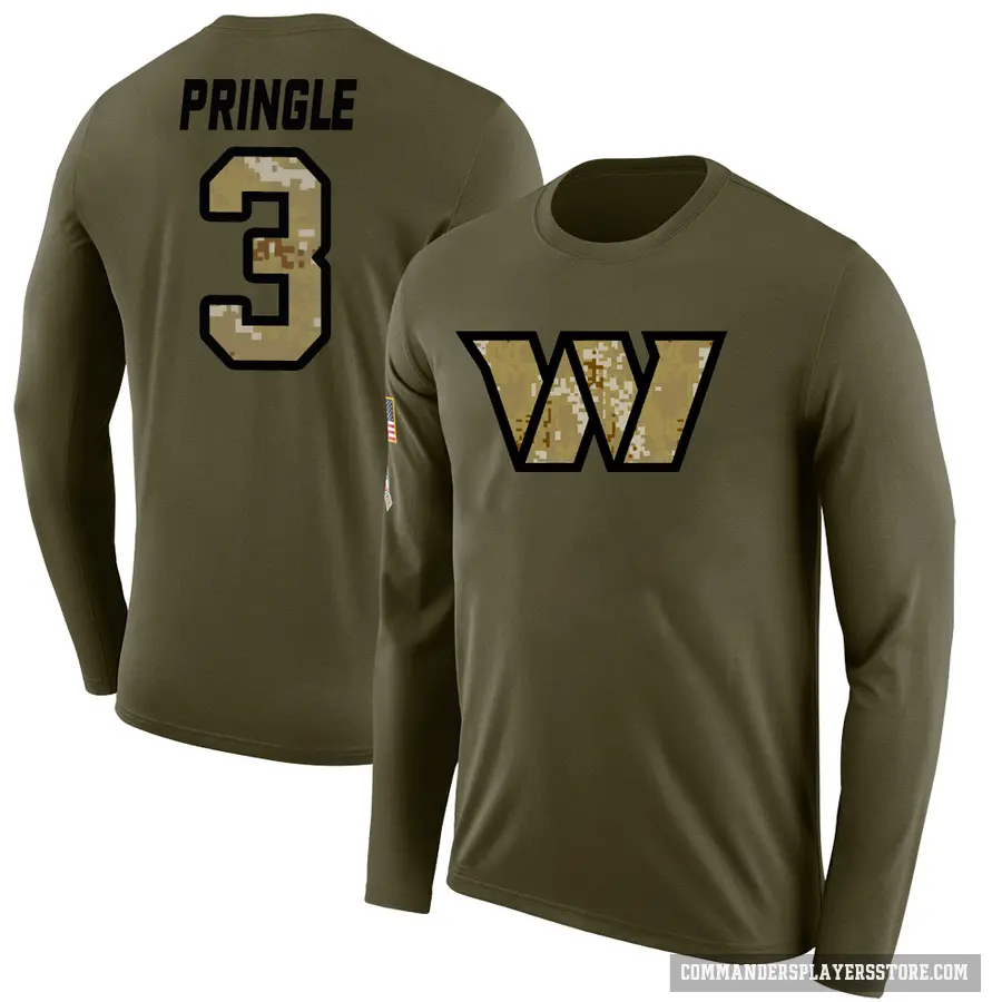 Men's ＃3 Byron Pringle Washington Commanders Olive Salute to Service Sideline Long Sleeve T-Shirt