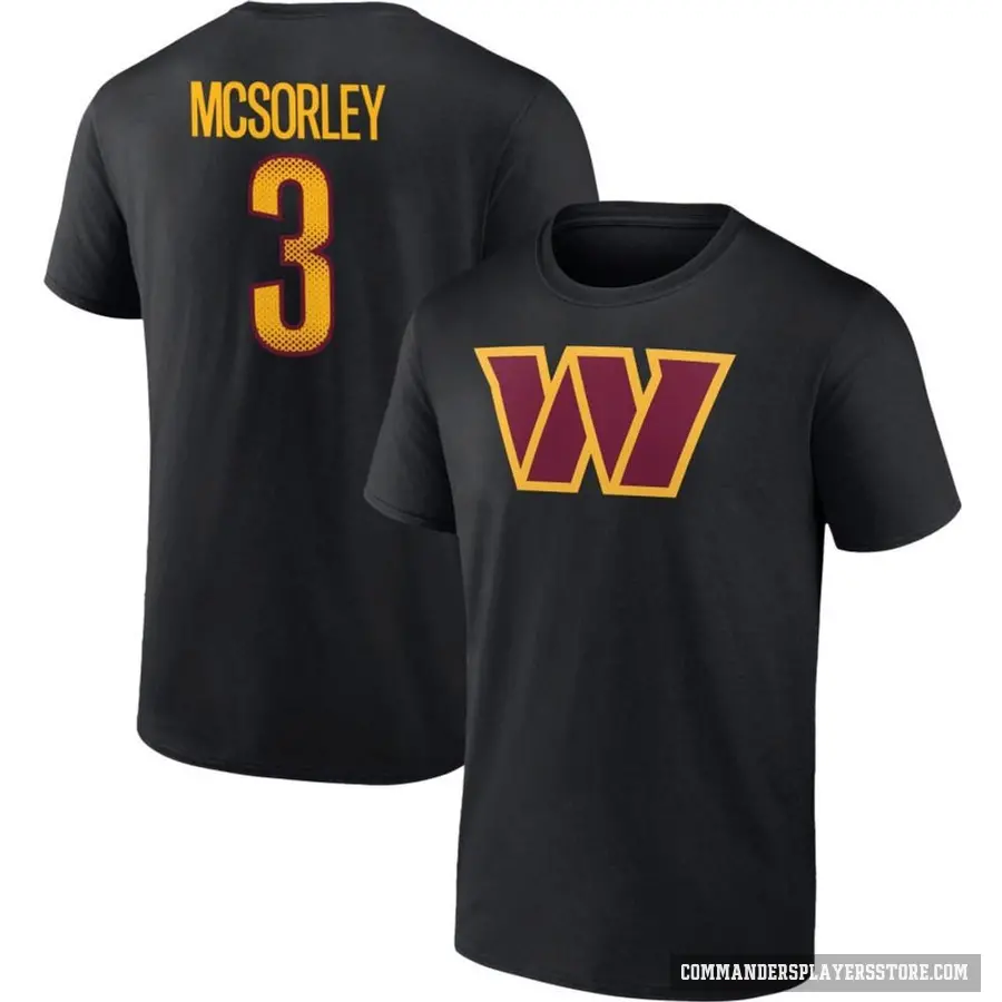 Men's ＃3 Trace McSorley Washington Commanders Black T-Shirt