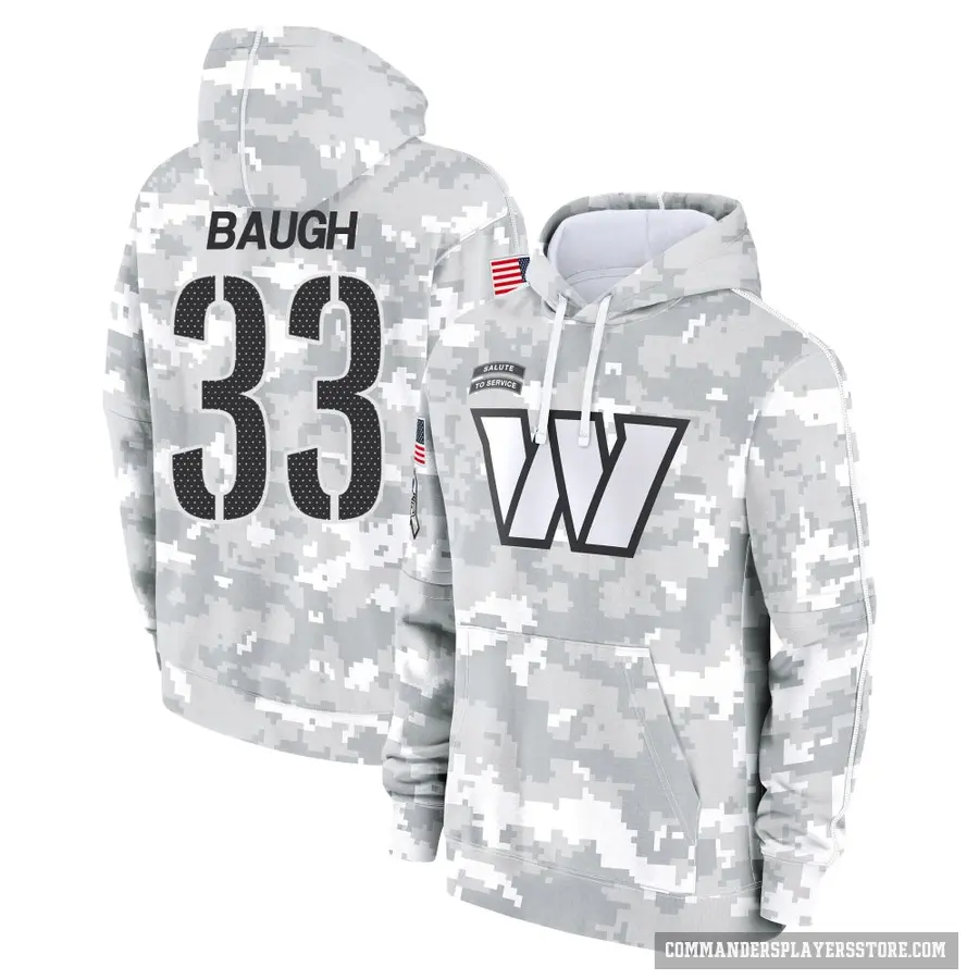 Men's ＃33 Sammy Baugh Washington Commanders Arctic Camo 2024 Salute to Service Club Fleece Pullover Hoodie