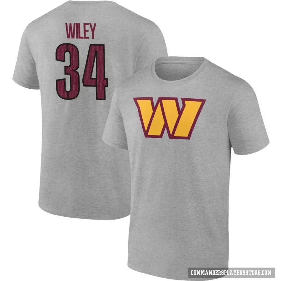 Men's ＃34 Michael Wiley Washington Commanders Gray T-Shirt