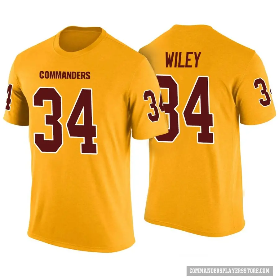 Men's ＃34 Michael Wiley Washington Commanders Yellow Color Rush T-Shirt