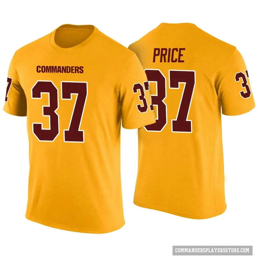 Men's ＃37 Bobby Price Washington Commanders Yellow Color Rush T-Shirt