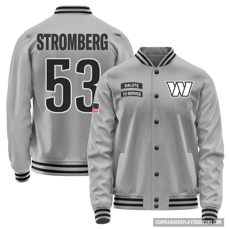 Men's ＃53 Ricky Stromberg Washington Commanders Gray Salute to Service Performance Jacket