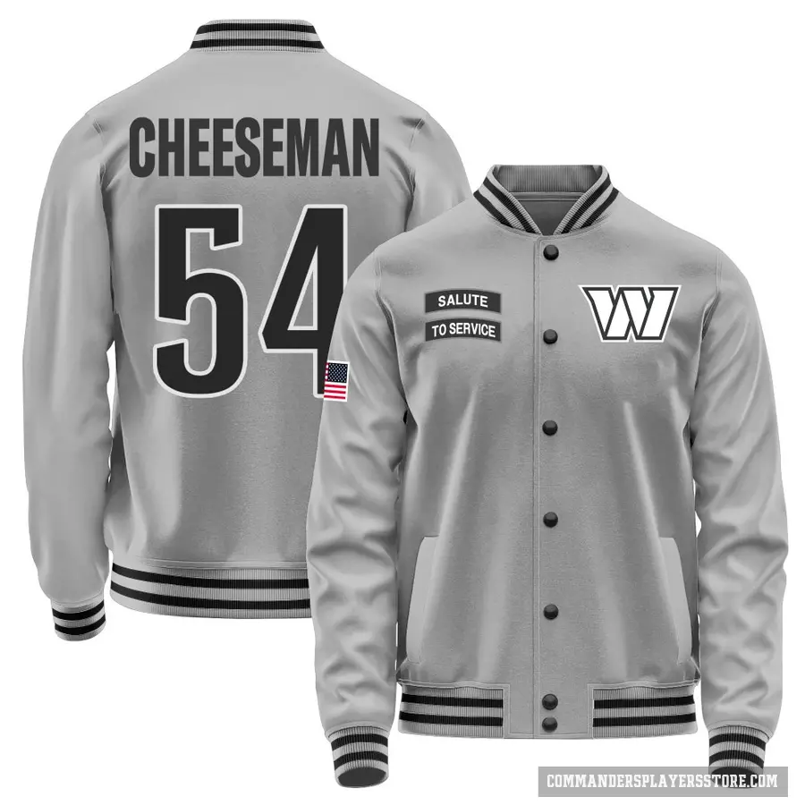 Men's ＃54 Camaron Cheeseman Washington Commanders Gray Salute to Service Performance Jacket