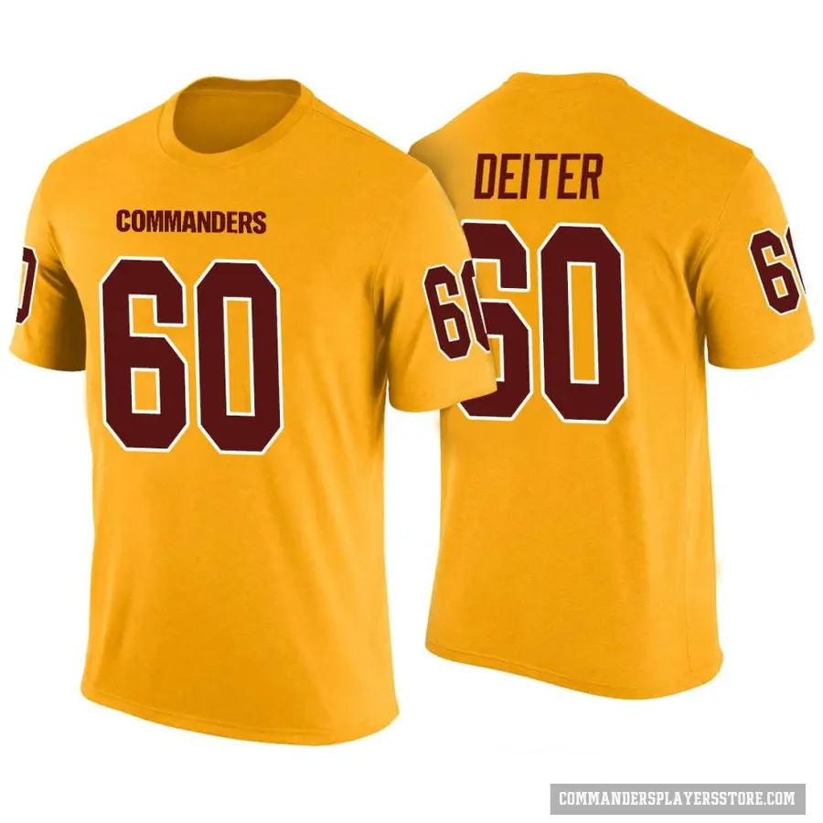 Men's ＃60 Michael Deiter Washington Commanders Yellow Color Rush T-Shirt