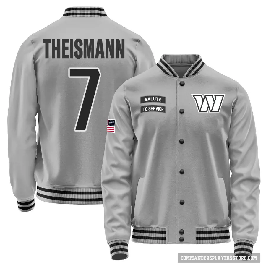 Men's ＃7 Joe Theismann Washington Commanders Gray Salute to Service Performance Jacket