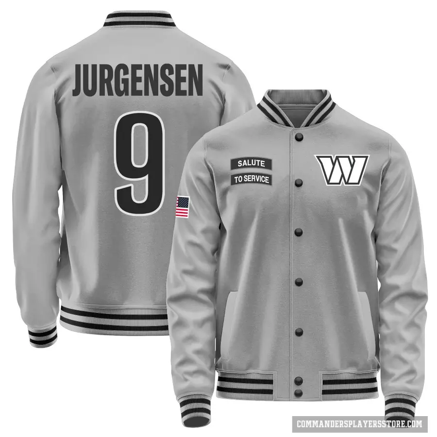 Men's ＃9 Sonny Jurgensen Washington Commanders Gray Salute to Service Performance Jacket