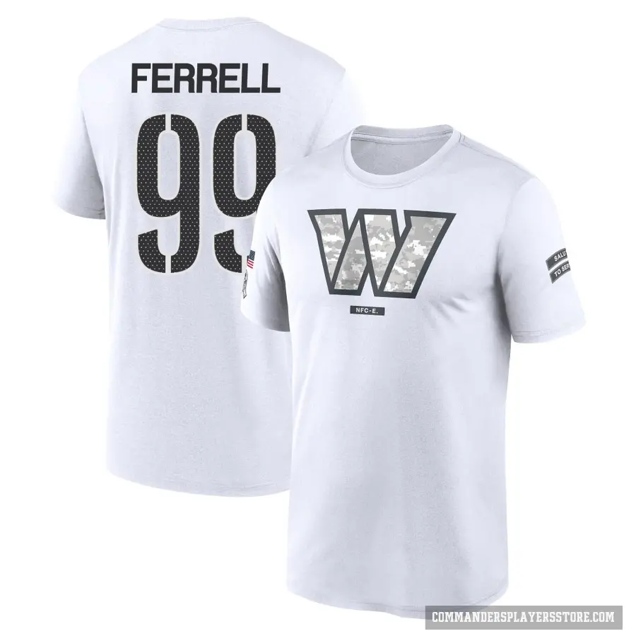 Men's ＃99 Clelin Ferrell Washington Commanders White 2024 Salute to Service Performance T-Shirt