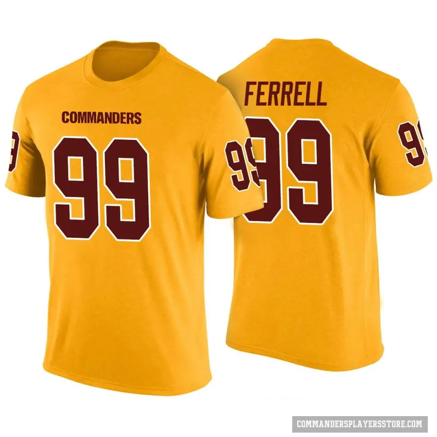 Men's ＃99 Clelin Ferrell Washington Commanders Yellow Color Rush T-Shirt