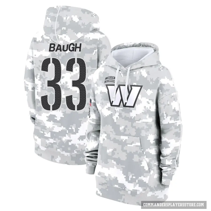 Women's ＃33 Sammy Baugh Washington Commanders Arctic Camo 2024 Salute to Service Club Fleece Pullover Hoodie