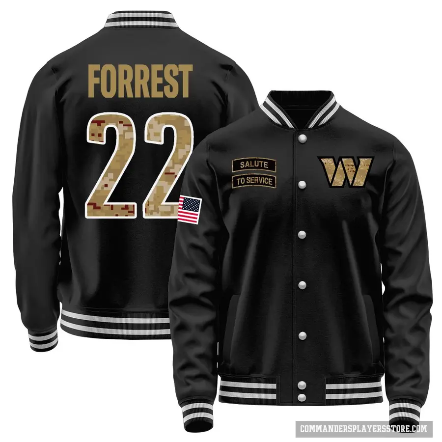 Youth ＃22 Darrick Forrest Washington Commanders Black Salute to Service Sideline Performance Jacket