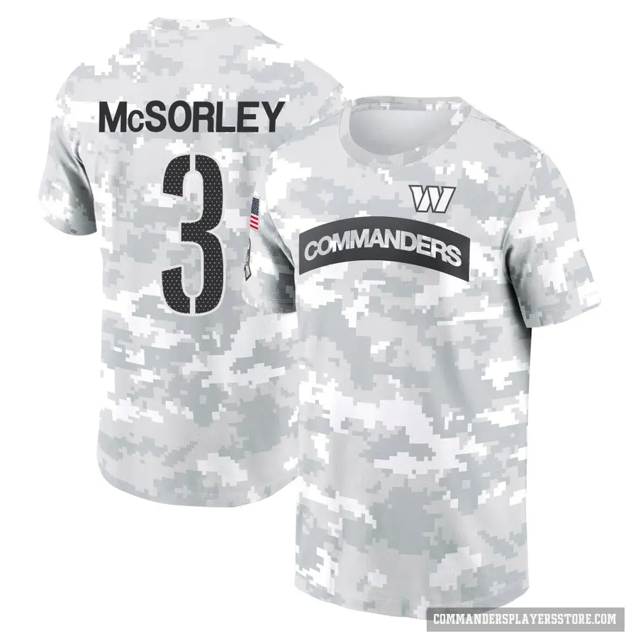 Youth ＃3 Trace McSorley Washington Commanders Camo Arctic 2024 Salute to Service Performance T-Shirt