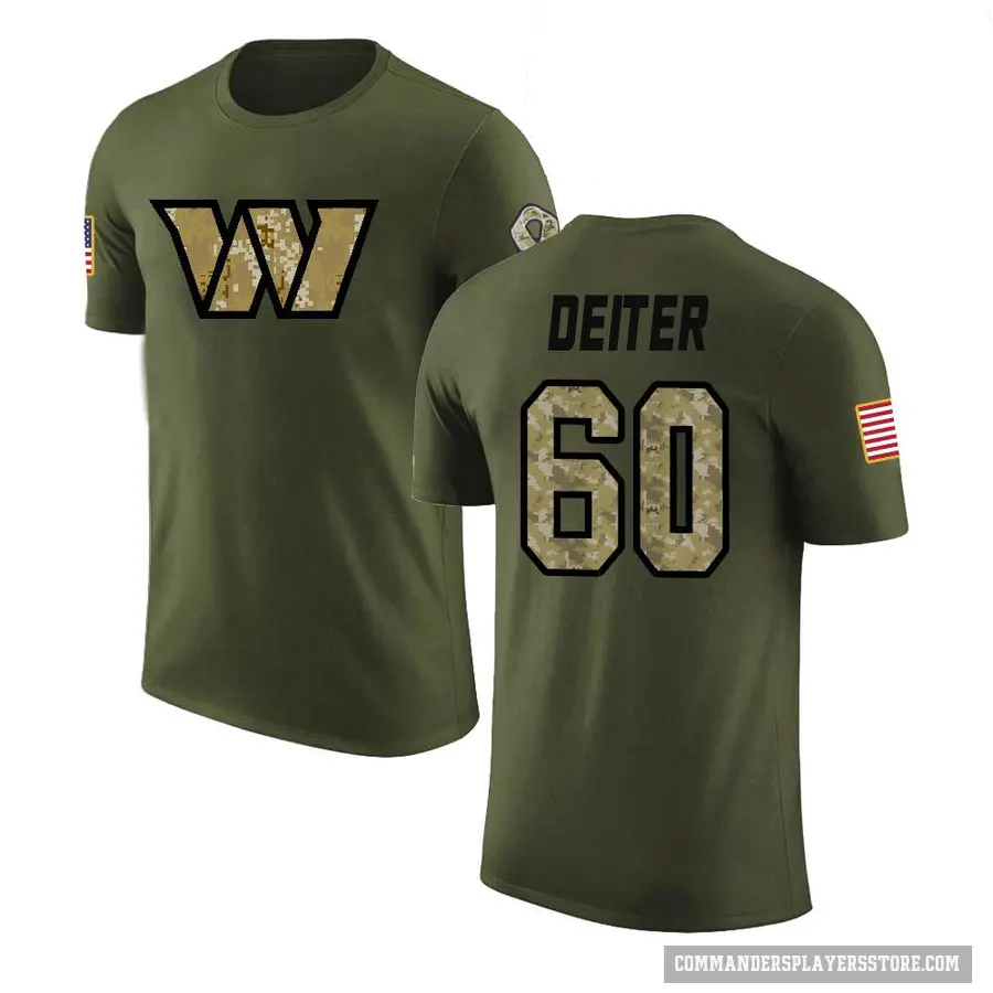 Youth ＃60 Michael Deiter Washington Commanders Olive Salute to Service T-Shirt