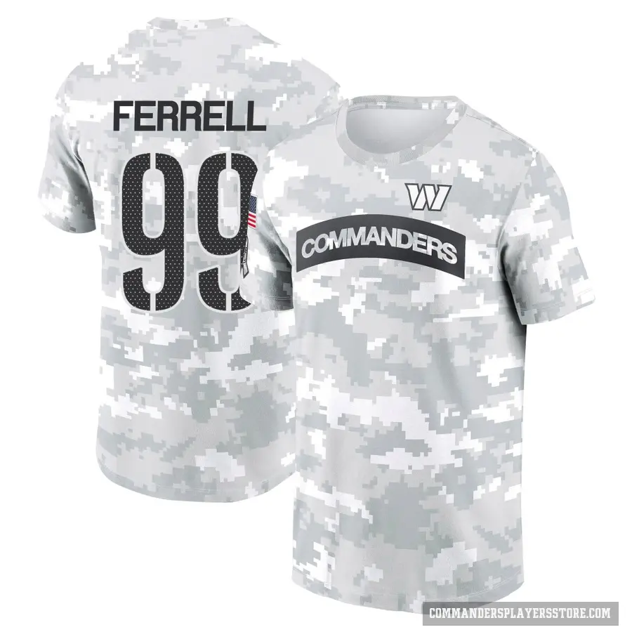 Youth ＃99 Clelin Ferrell Washington Commanders Camo Arctic 2024 Salute to Service Performance T-Shirt