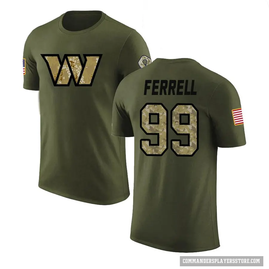 Youth ＃99 Clelin Ferrell Washington Commanders Olive Salute to Service T-Shirt